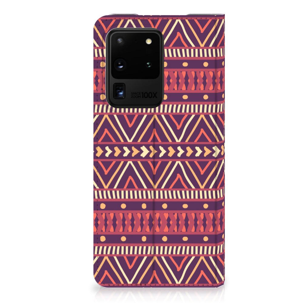 Samsung Galaxy S20 Ultra Hoesje met Magneet Aztec Paars - B2C Telecom