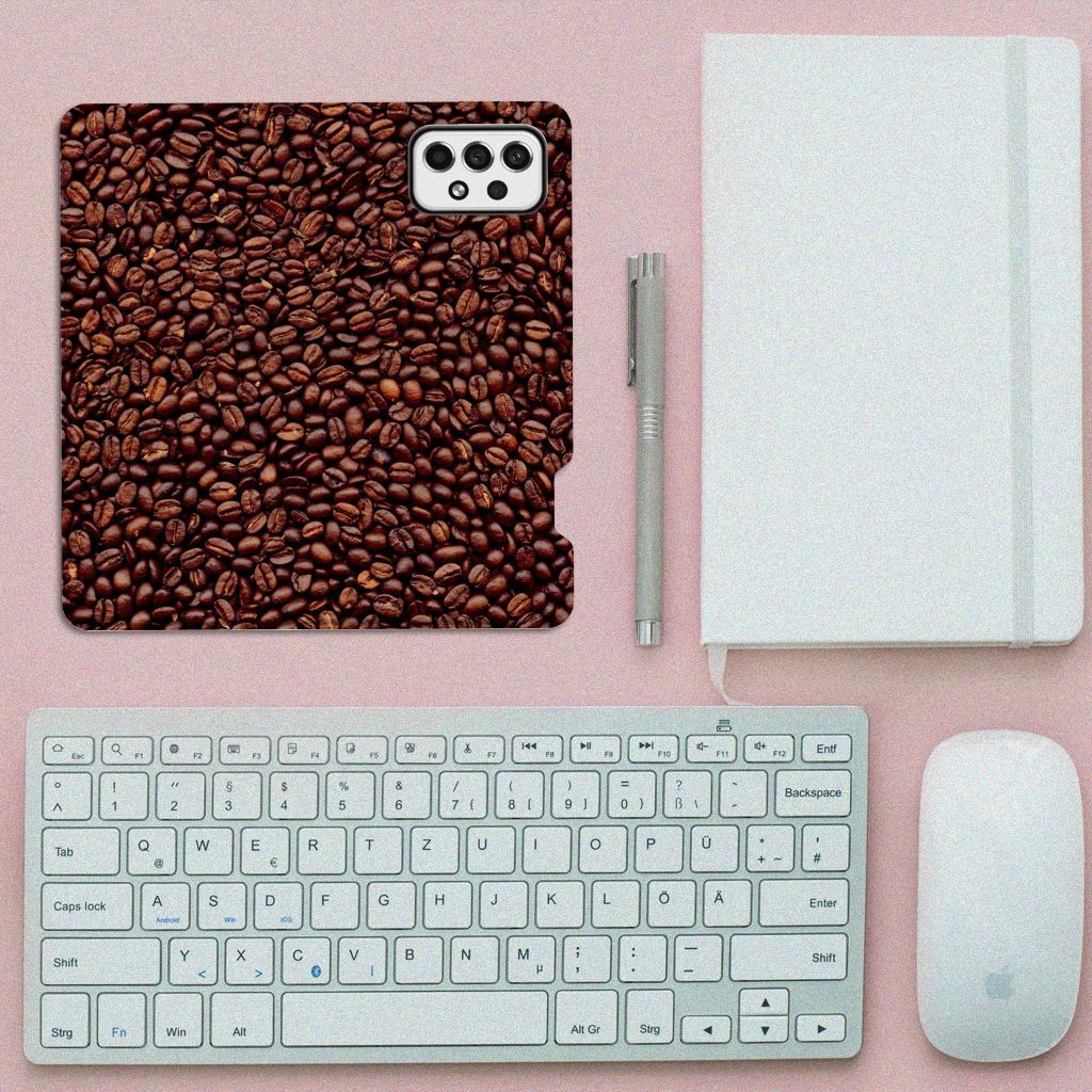 Samsung Galaxy A73 Flip Style Cover Koffiebonen - B2C Telecom