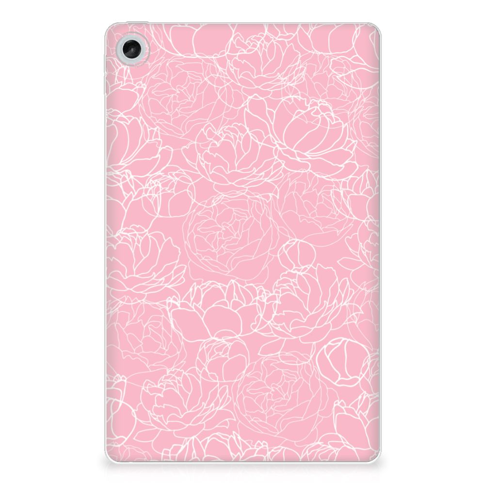 Lenovo Tab M10 Plus (3e generatie) Siliconen Hoesje White Flowers - B2C Telecom