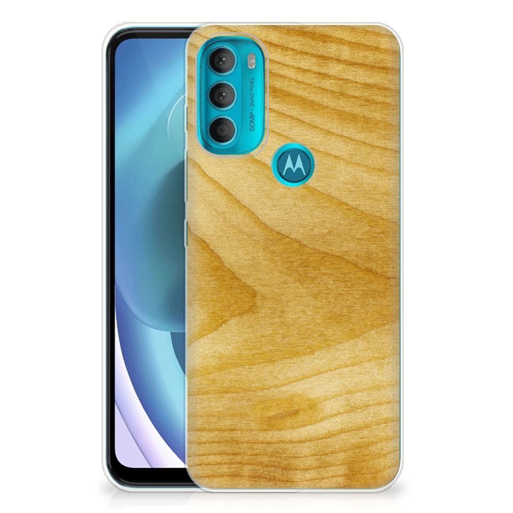 Motorola Moto G71 5G Bumper Hoesje Licht Hout