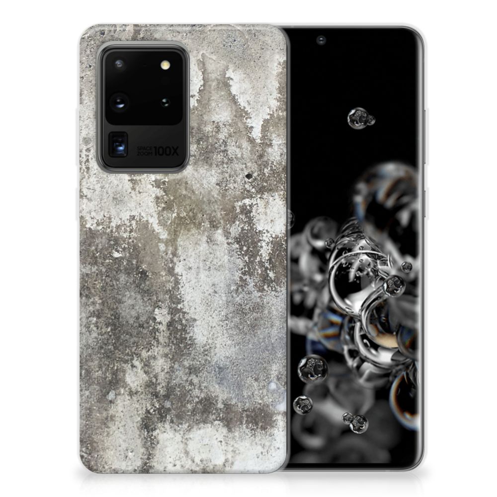 Samsung Galaxy S20 Ultra TPU Siliconen Hoesje Beton Print B2C Telecom