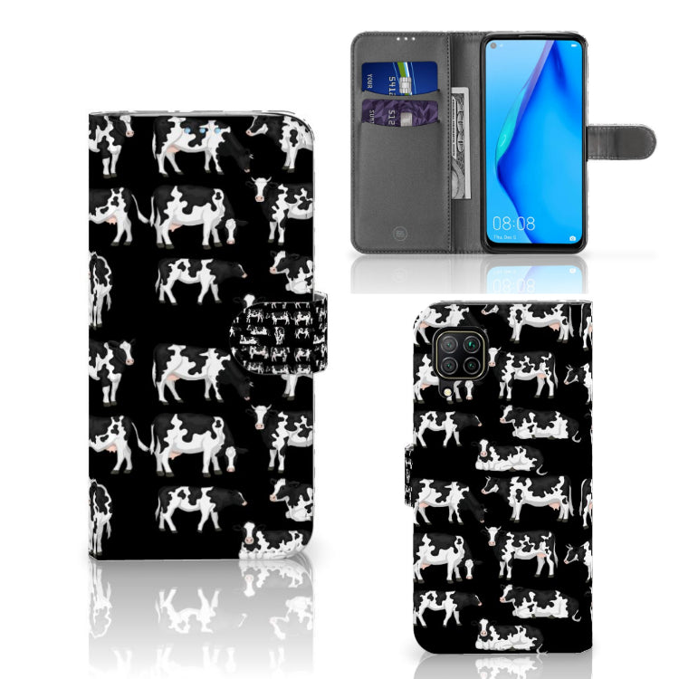 Huawei P40 Lite Telefoonhoesje met Pasjes Koetjes