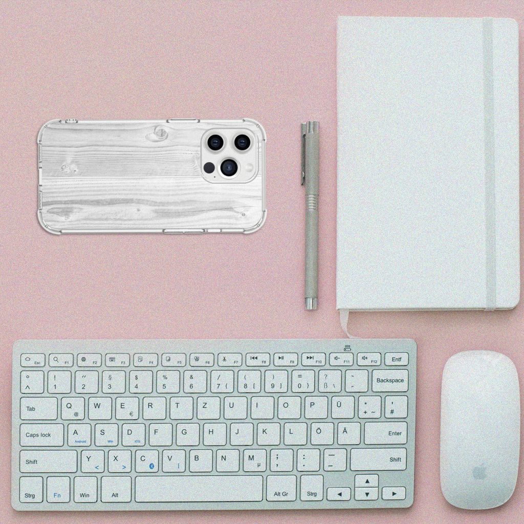 iPhone 13 Pro Max Stevig Telefoonhoesje White Wood - B2C Telecom