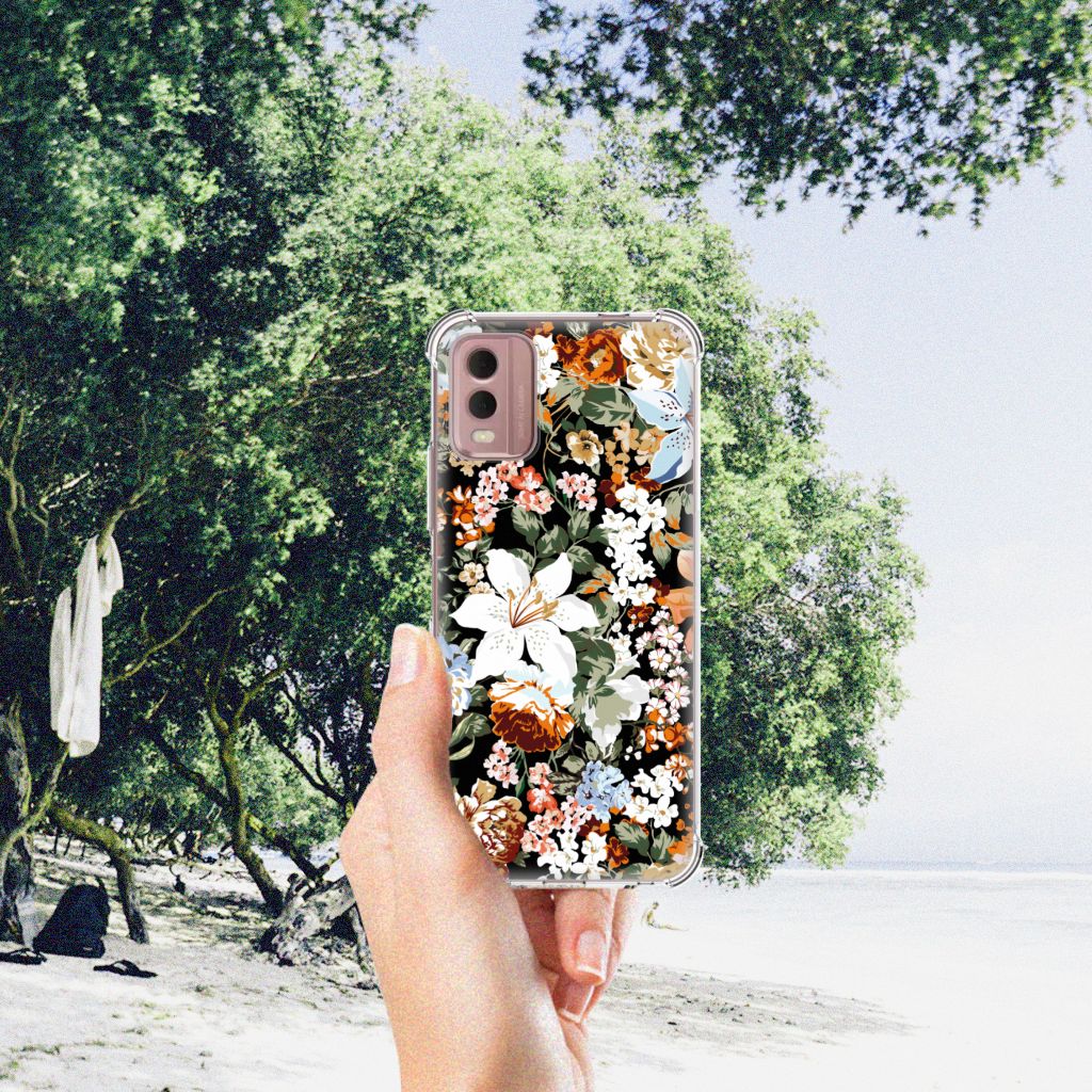 Case voor Nokia C32 Dark Flowers B2C Telecom