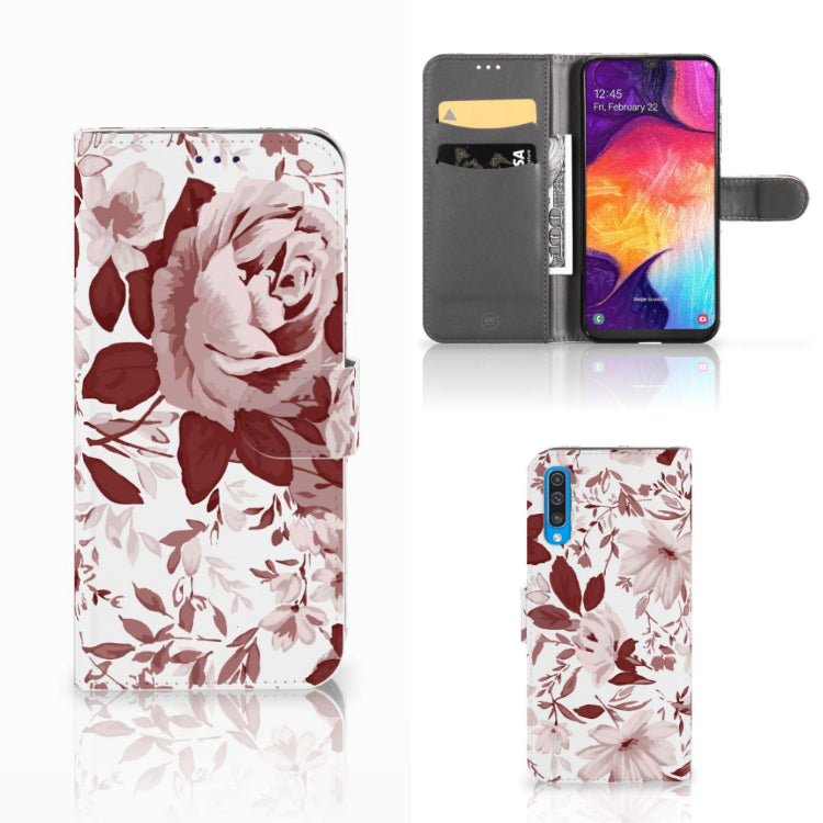 Hoesje Samsung Galaxy A50 Watercolor Flowers