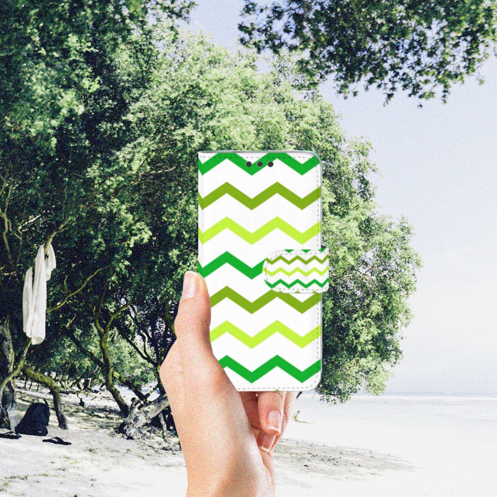 Microsoft Lumia 650 Telefoon Hoesje Zigzag Groen