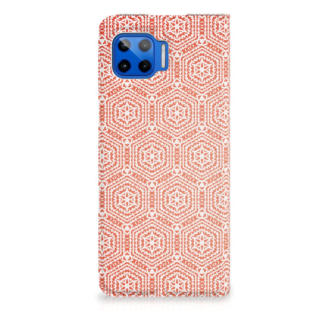 Motorola Moto G 5G Plus Hoesje met Magneet Pattern Orange - B2C Telecom