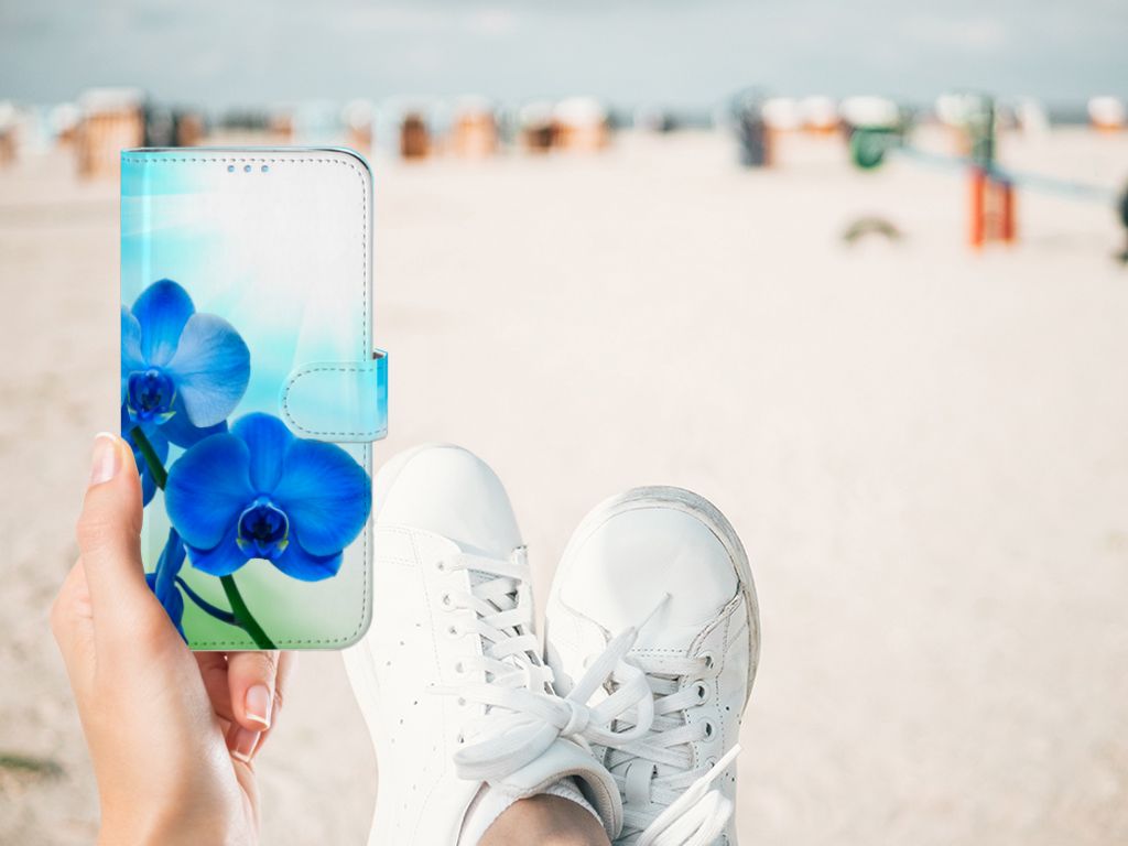 Huawei P40 Lite Hoesje Orchidee Blauw - Cadeau voor je Moeder