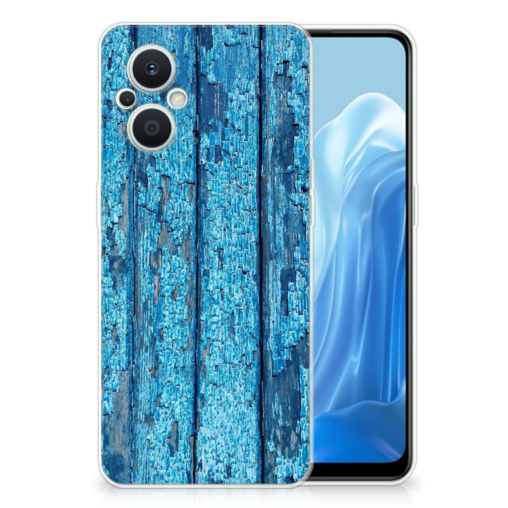 OPPO Reno8 Lite Bumper Hoesje Wood Blue B2C Telecom