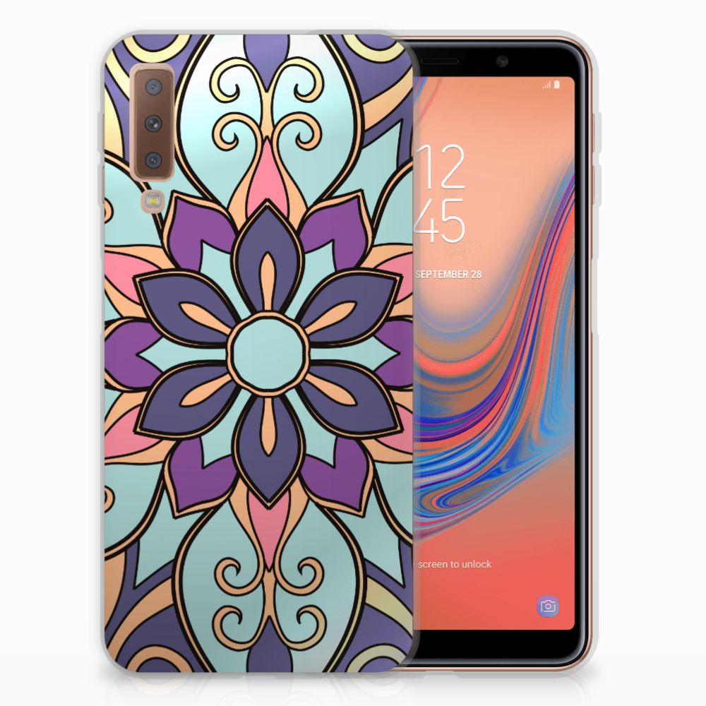 Samsung Galaxy A7 (2018) TPU Case Purple Flower