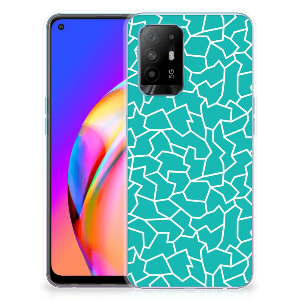 OPPO A94 5G | Reno5 Z Hoesje maken Cracks Blue B2C Telecom