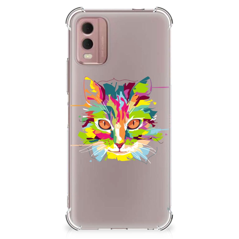 Nokia C32 Stevig Bumper Hoesje Cat Color B2C Telecom