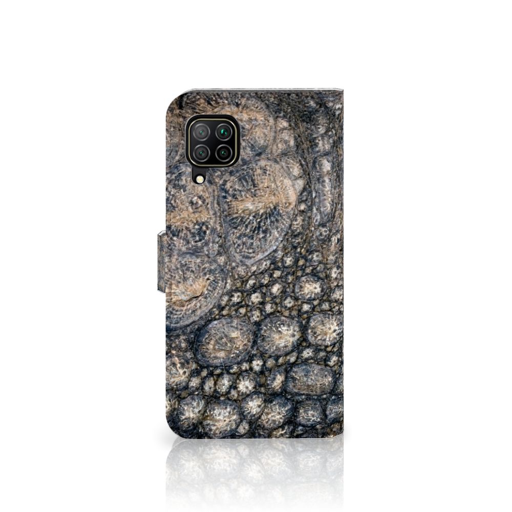 Huawei P40 Lite Telefoonhoesje met Pasjes Krokodillenprint