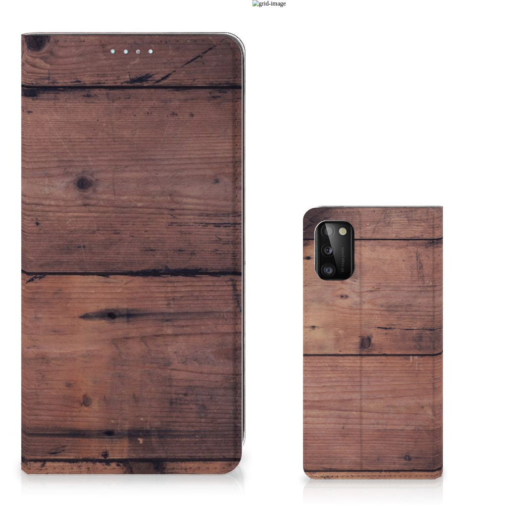 Samsung Galaxy A41 Book Wallet Case Old Wood