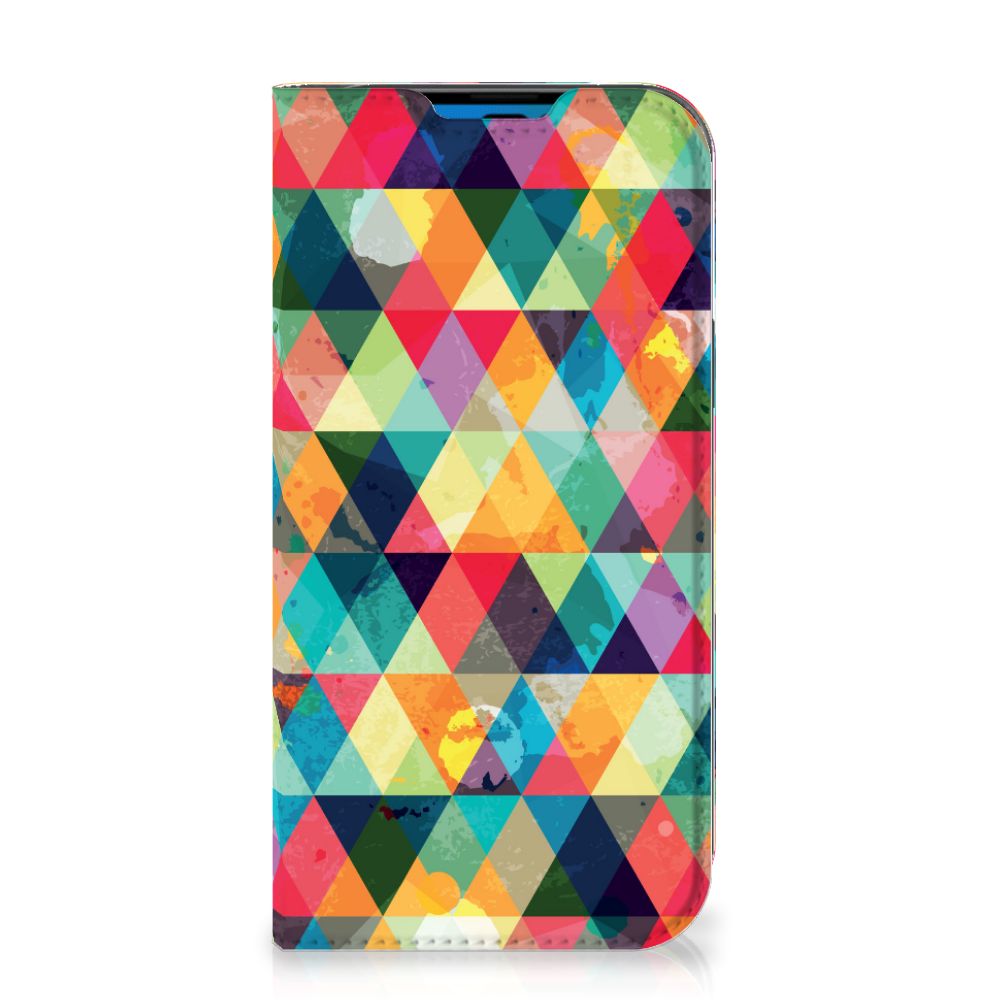 iPhone 14 Pro Hoesje met Magneet Geruit - B2C Telecom