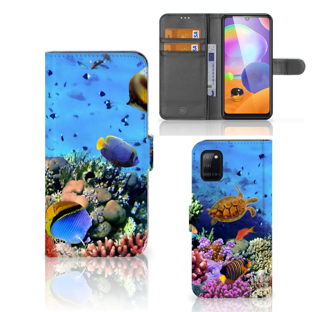 Samsung Galaxy A31 Telefoonhoesje met Pasjes Vissen