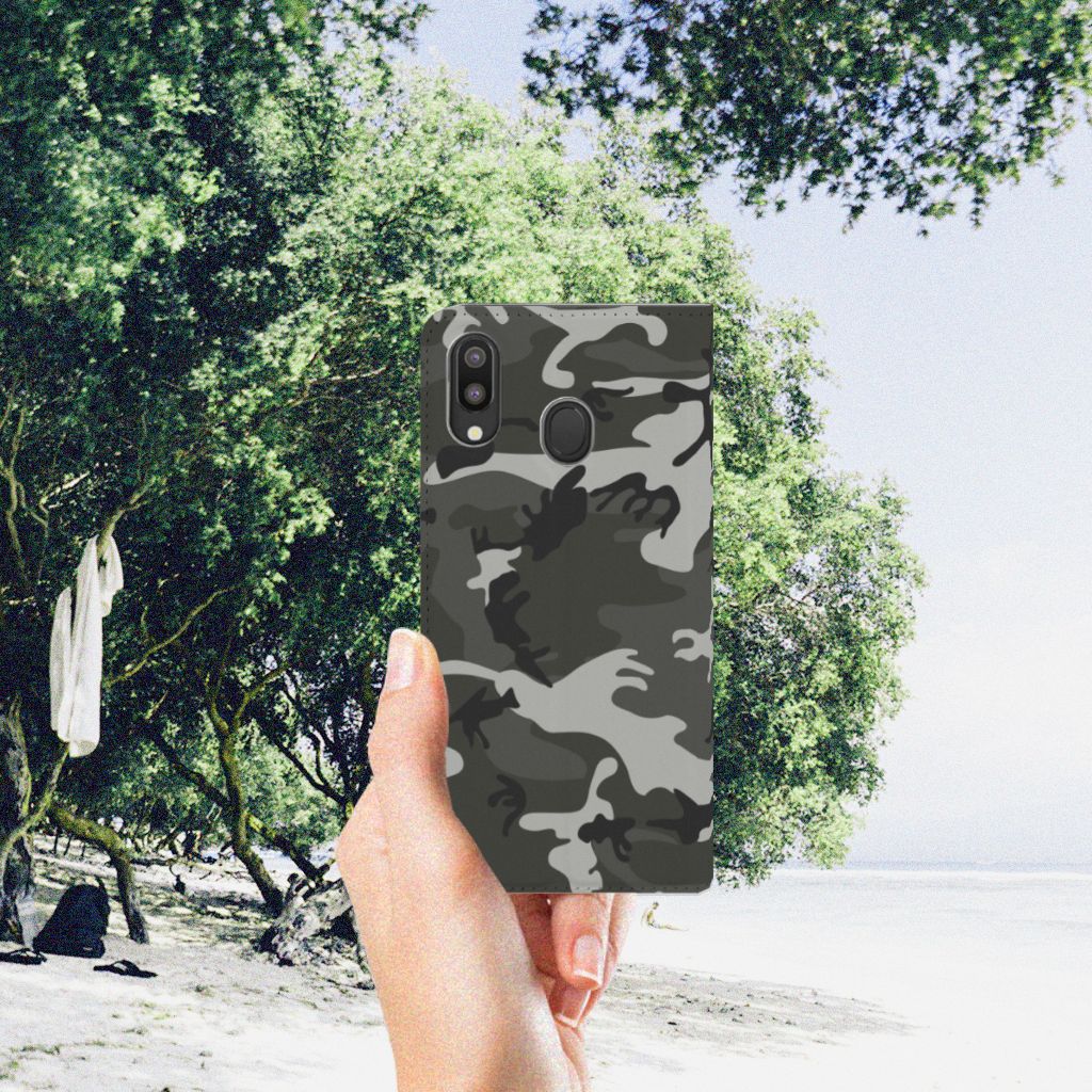 Samsung Galaxy M20 Hoesje met Magneet Army Light