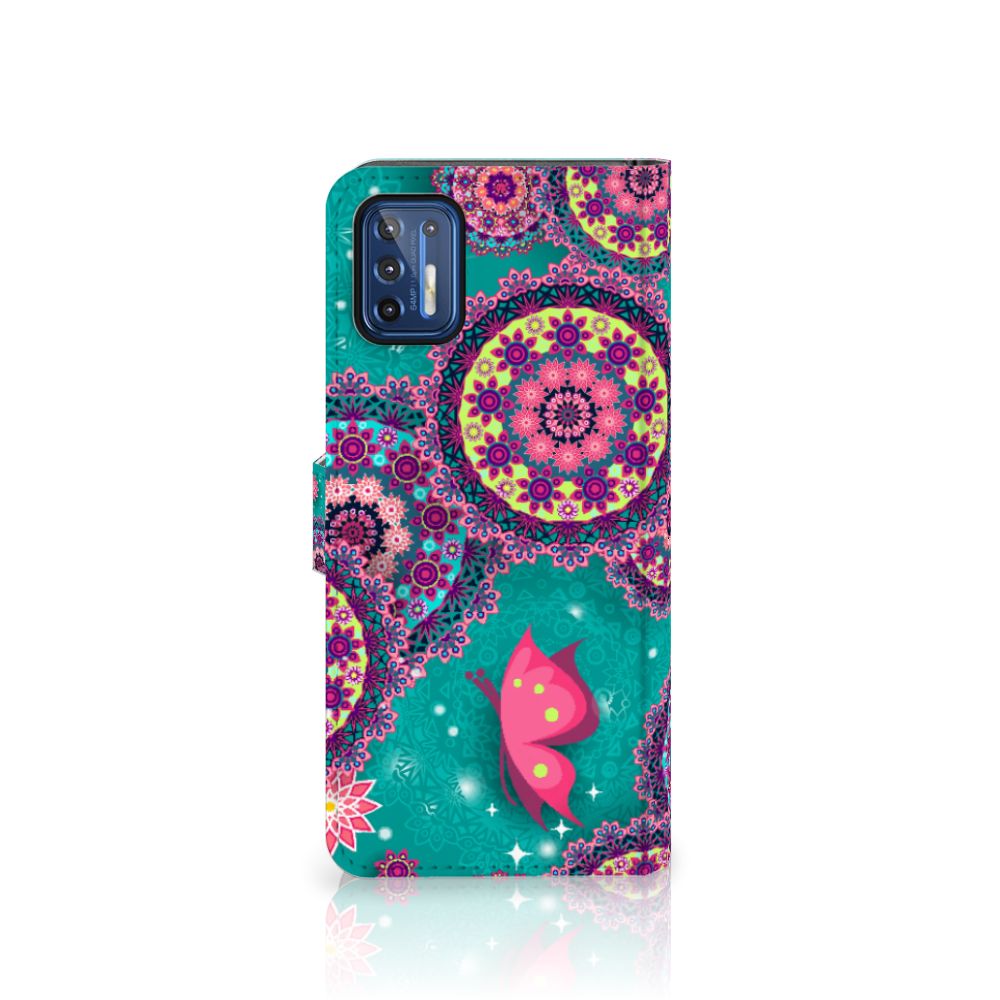 Motorola Moto G9 Plus Hoesje Cirkels en Vlinders