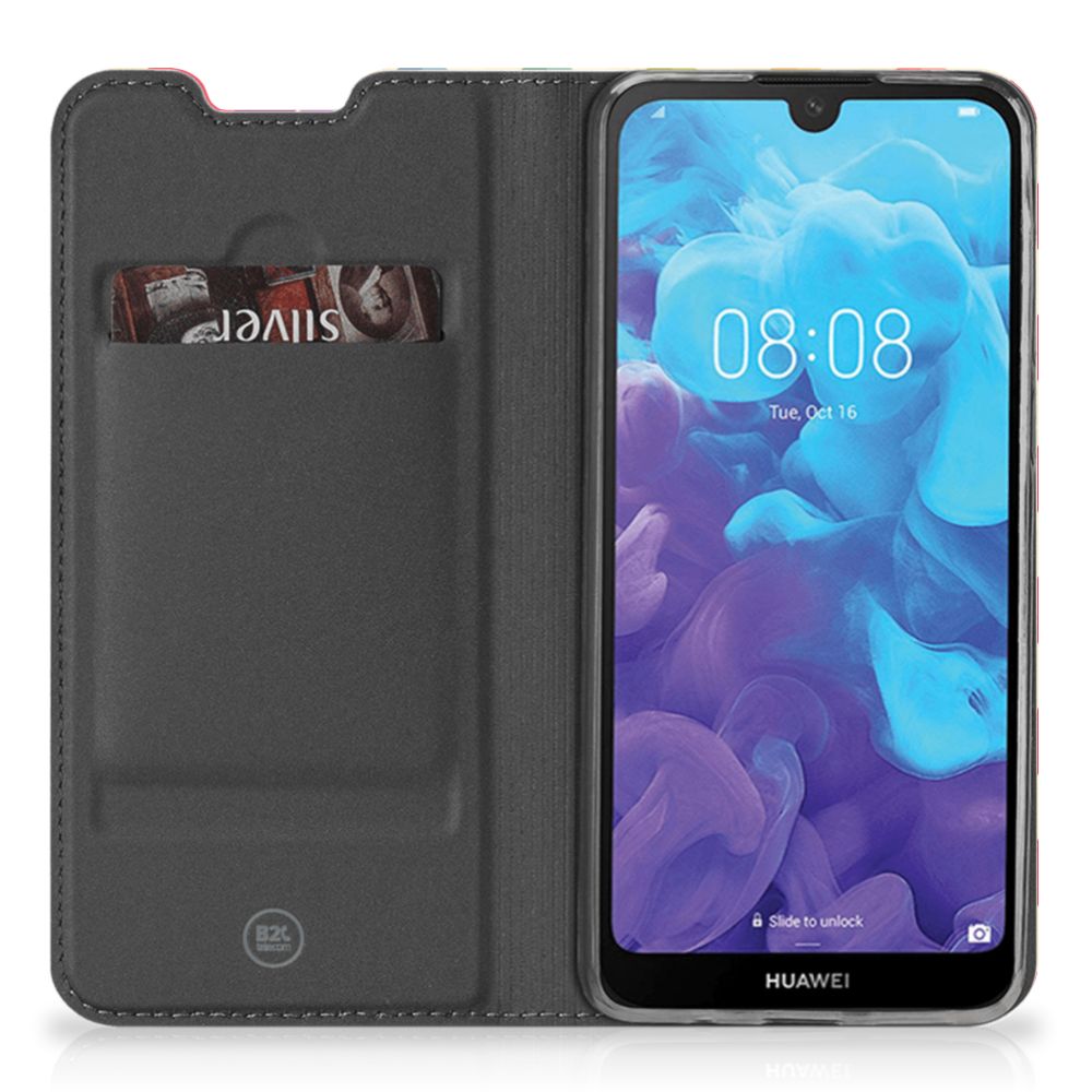 Huawei Y5 (2019) Hoesje met Magneet Zigzag Multi Color