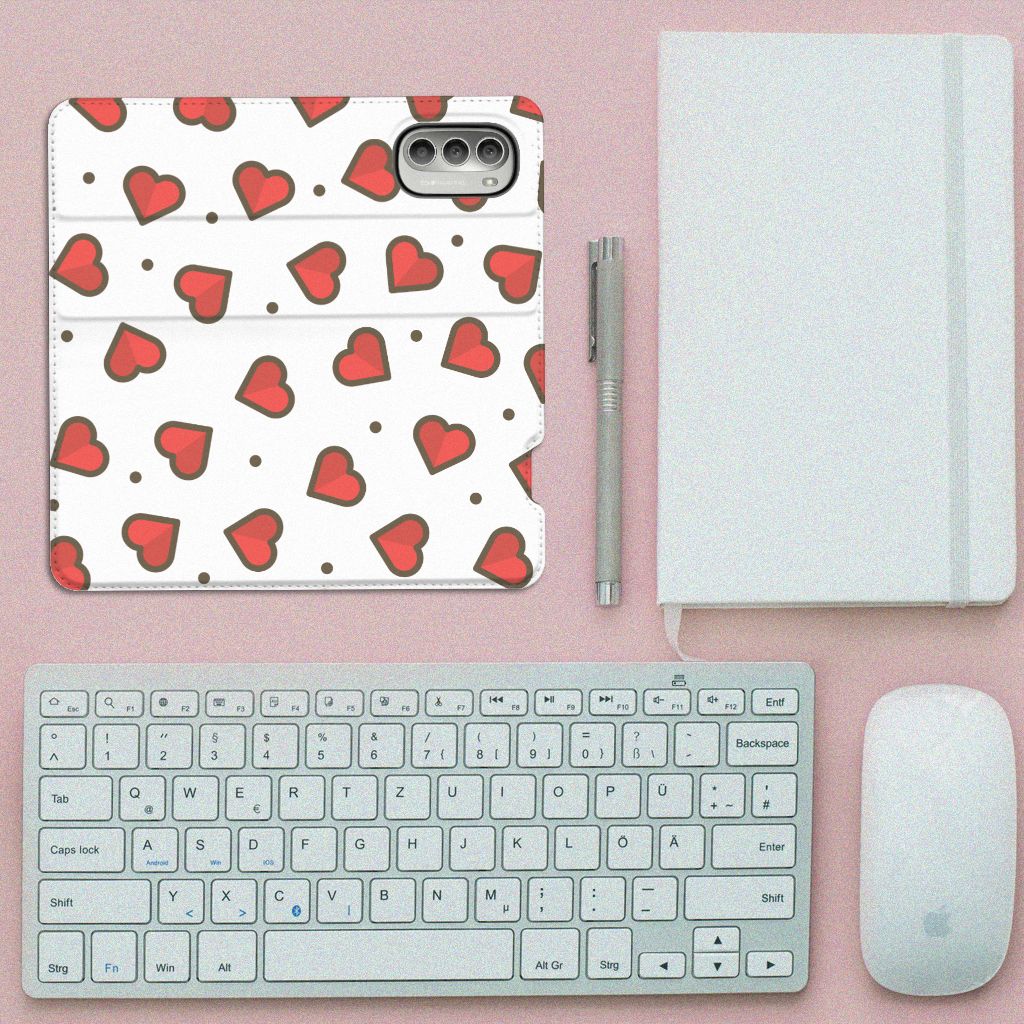 Motorola Moto G51 5G Hoesje met Magneet Hearts - B2C Telecom