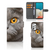 Telefoonhoesje met Pasjes Samsung Galaxy A73 5G Britse Korthaar met close-up van grijze kat met gele ogen.
