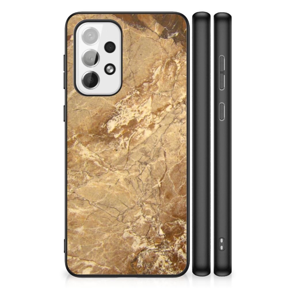 Samsung Galaxy A73 Marmeren Print Telefoonhoesje Marmer Creme B2C Telecom