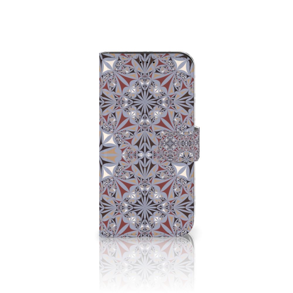 iPhone 13 Pro Bookcase Flower Tiles met kleurrijk tegelontwerp, perfect voor een stijlvolle bescherming 🌸.