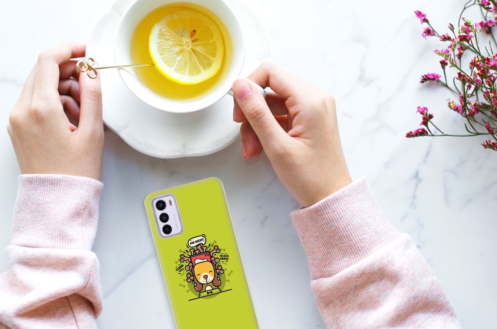 Motorola Moto G42 Telefoonhoesje met Naam Doggy Biscuit B2C Telecom