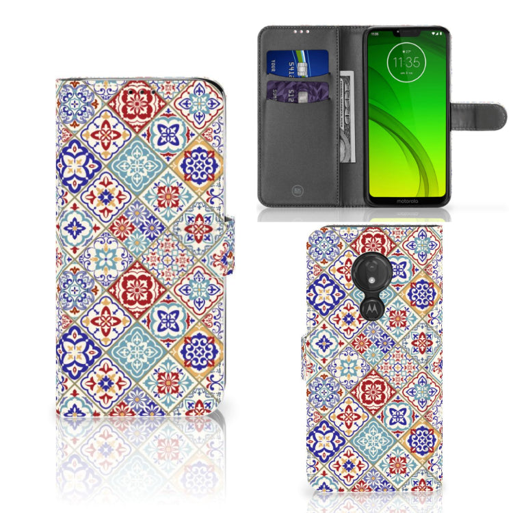 Motorola Moto G7 Power Bookcase Tiles Color