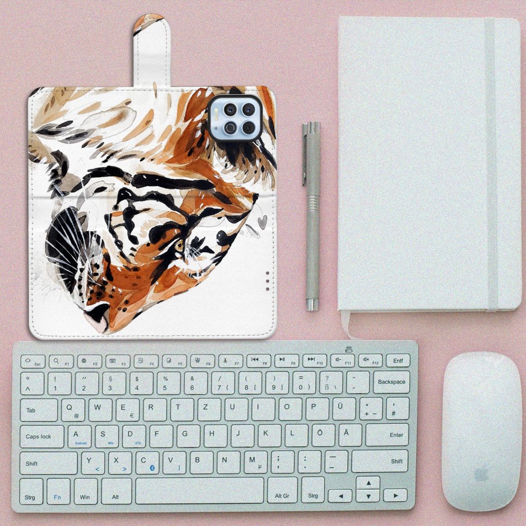 Hoesje Motorola Moto G100 Watercolor Tiger