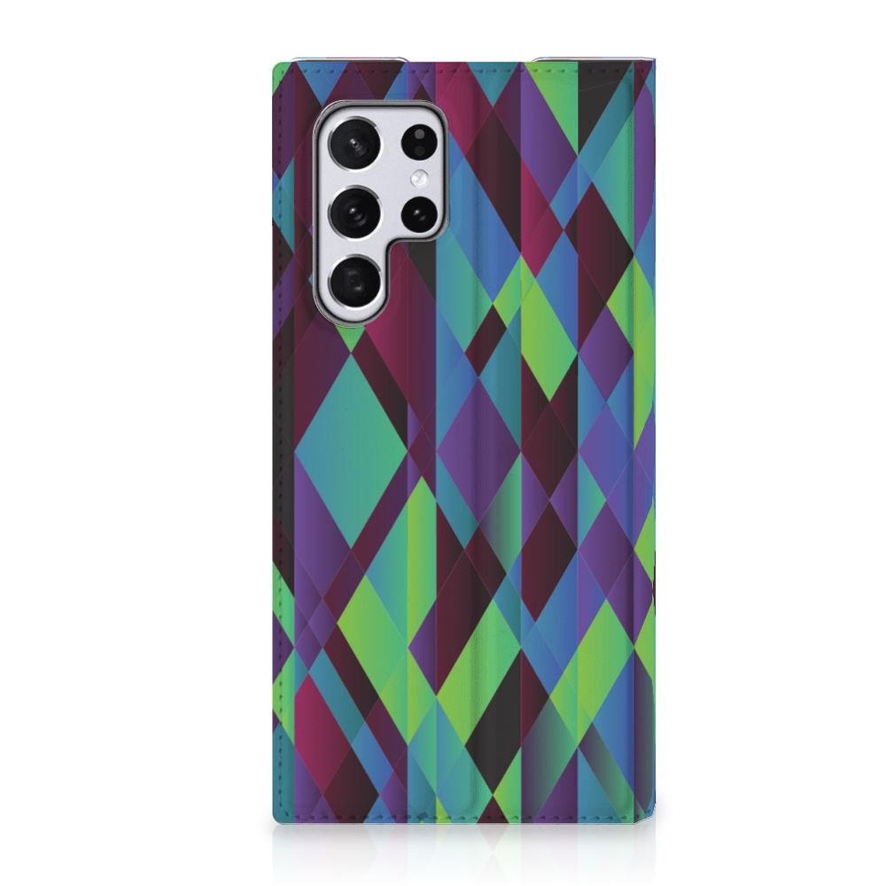 Samsung Galaxy S22 Ultra Stand Case Abstract Green Blue - B2C Telecom