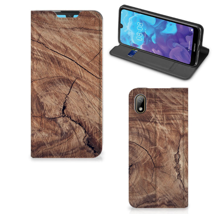 Huawei Y5 (2019) Book Wallet Case Tree Trunk