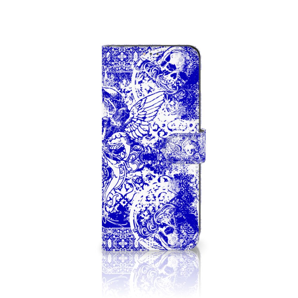 Telefoonhoesje met Naam Nokia 5.3 Angel Skull Blauw
