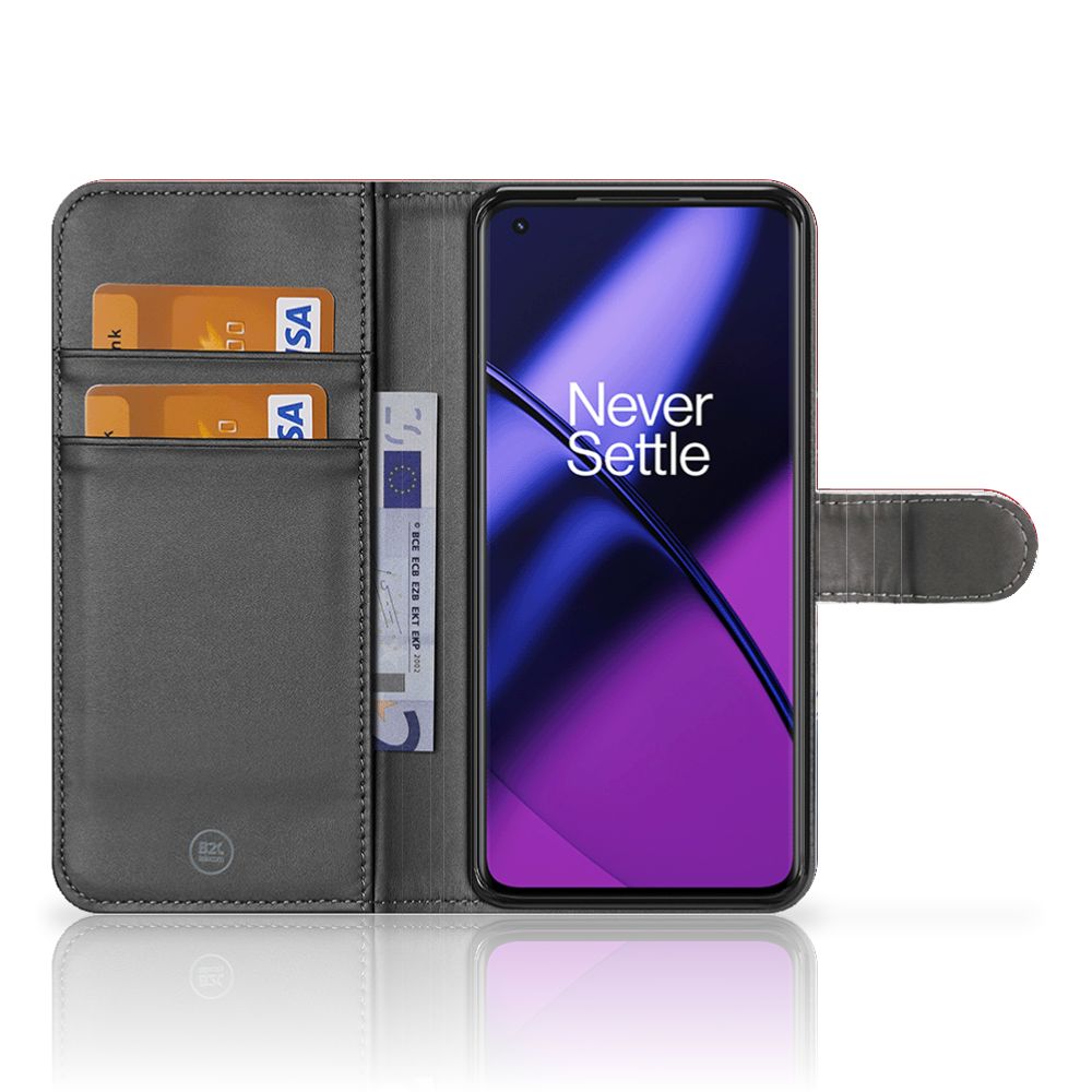 OnePlus 11 Bookstyle Case Nederland met pasjes en scherm, ideal voor trots op Nederland.