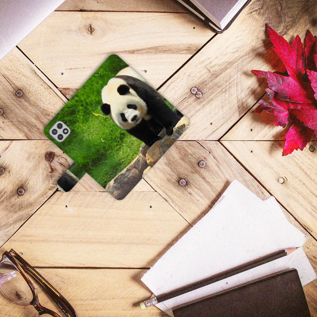 Samsung Galaxy A22 5G Telefoonhoesje met Pasjes Panda