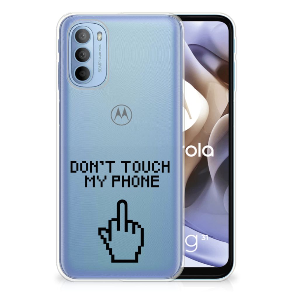 Motorola Moto G31 | G41 Silicone-hoesje Finger Don't Touch My Phone B2C Telecom