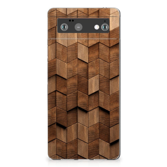 Bumper Hoesje voor Google Pixel 6 Wooden Cubes