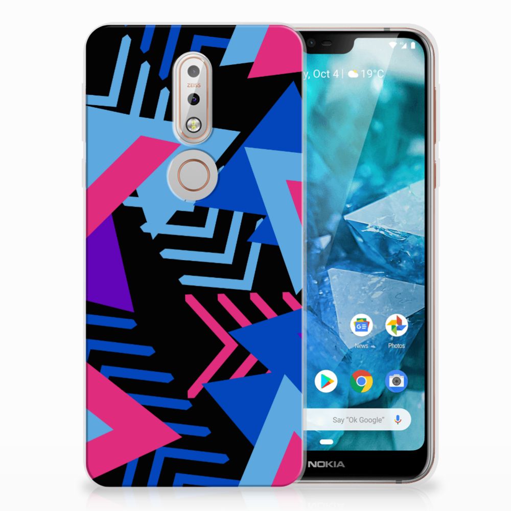 Nokia 7.1 TPU Hoesje Funky Triangle