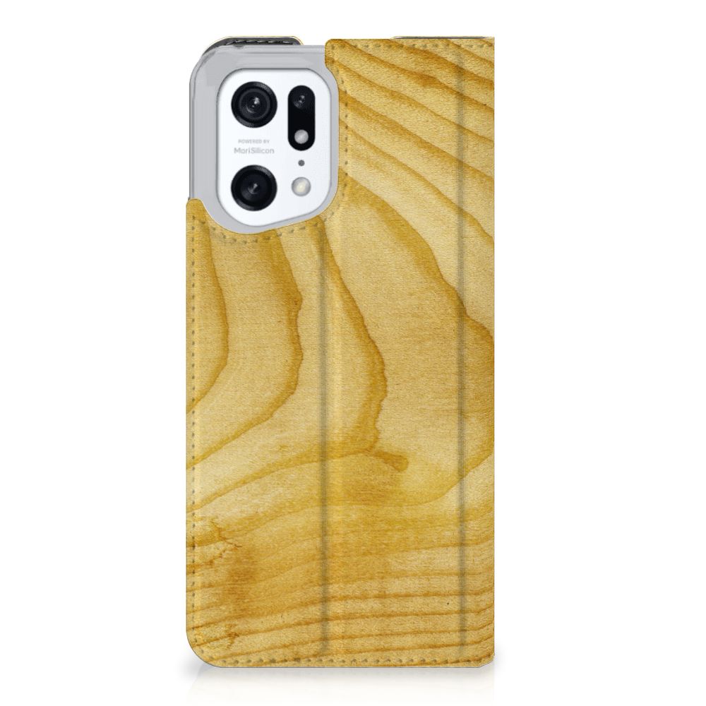 OPPO Find X5 Pro Book Wallet Case Licht Hout - B2C Telecom