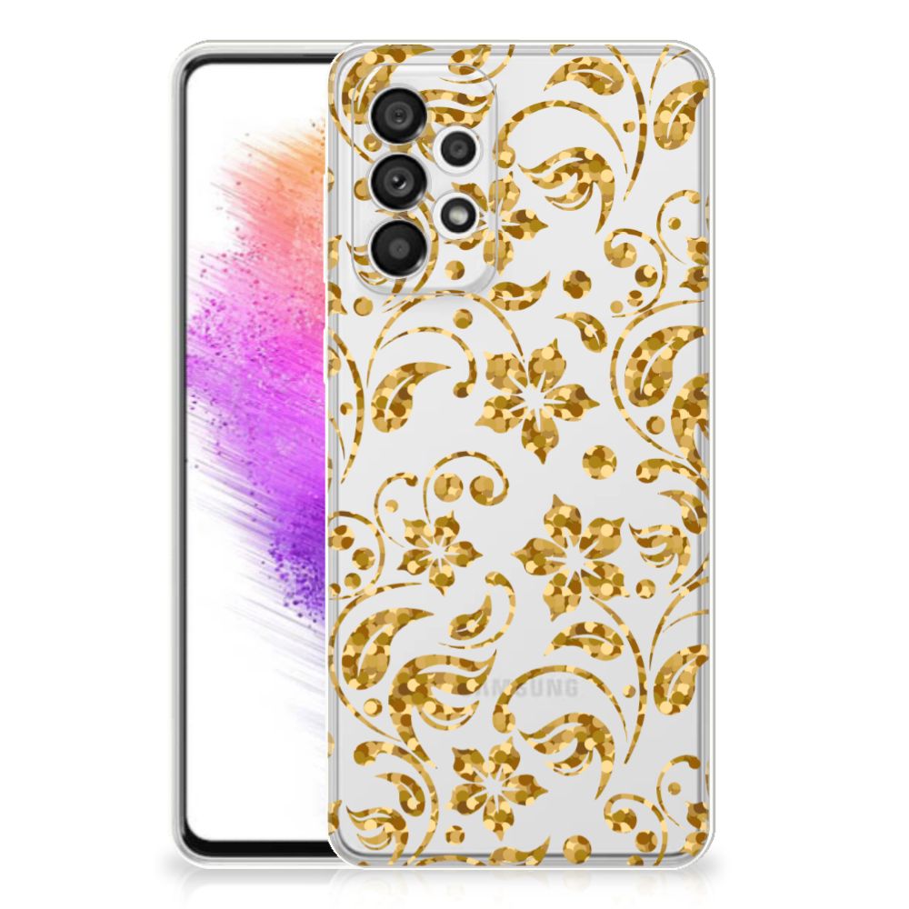 Samsung Galaxy A73 5G TPU Case Gouden Bloemen B2C Telecom
