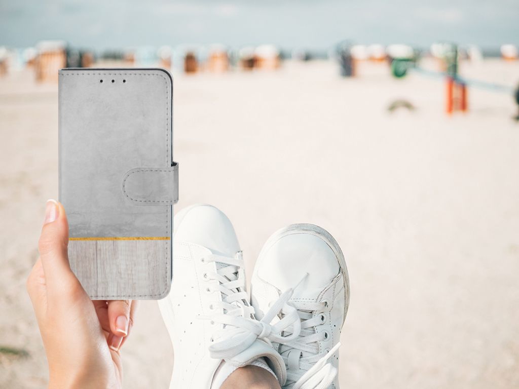 Xiaomi Redmi 8A Book Style Case Wood Concrete