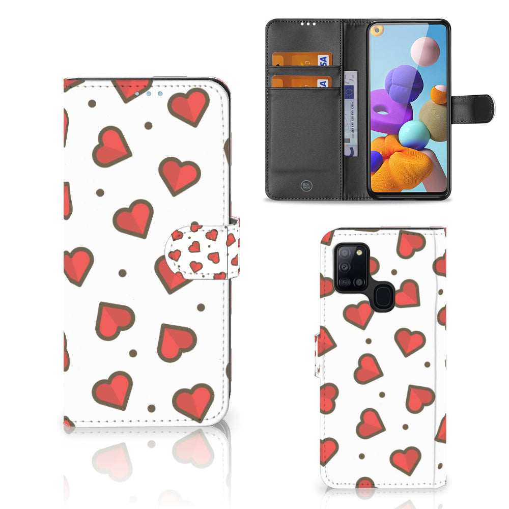 Samsung Galaxy A21s Telefoon Hoesje Hearts