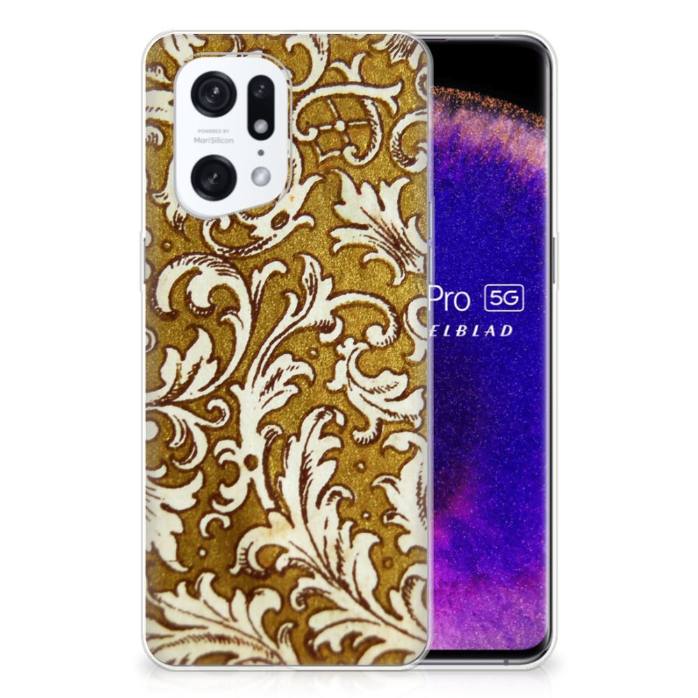 Siliconen Hoesje OPPO Find X5 Pro Barok Goud