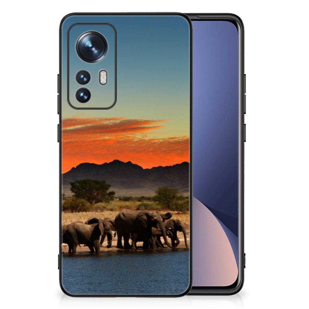 Xiaomi 12 | 12X Dierenprint Telefoonhoesje Olifanten