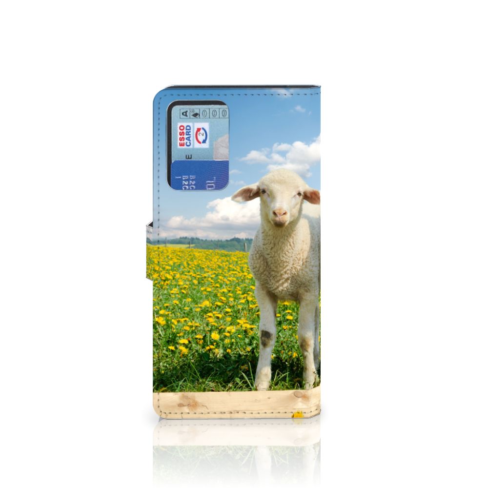 Xiaomi Redmi Note 10 Pro Telefoonhoesje met Pasjes Schaap en Lammetje