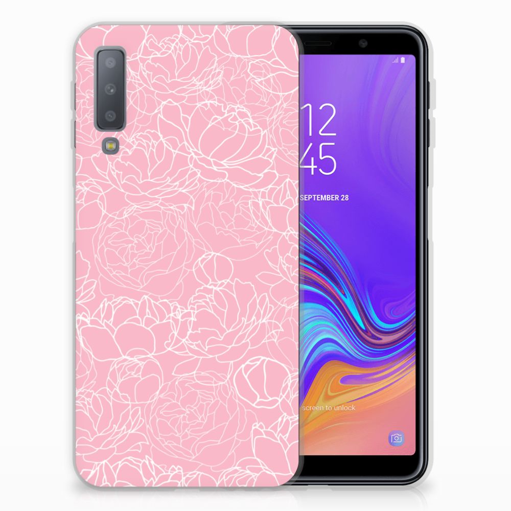 Samsung Galaxy A7 (2018) TPU Case White Flowers