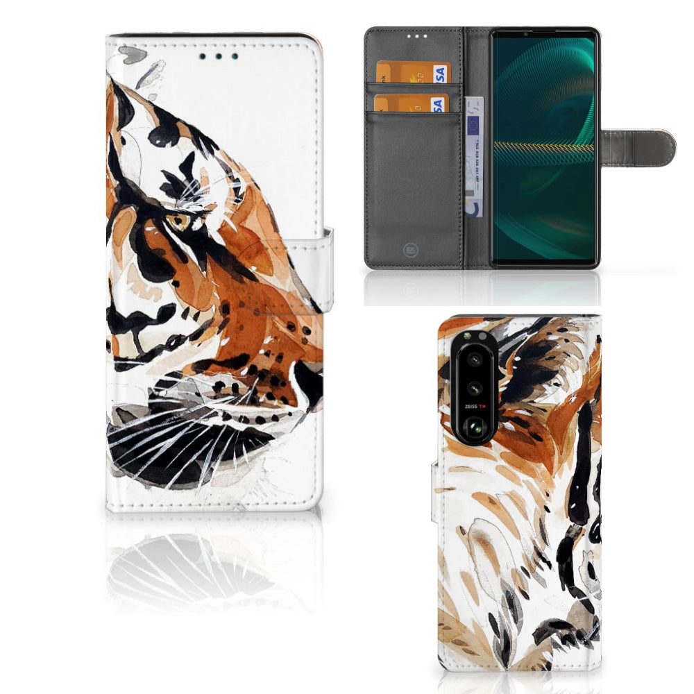 Hoesje Sony Xperia 5III Watercolor Tiger