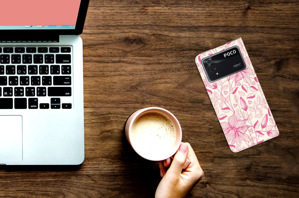 Poco X4 Pro 5G Smart Cover Pink Flowers - B2C Telecom