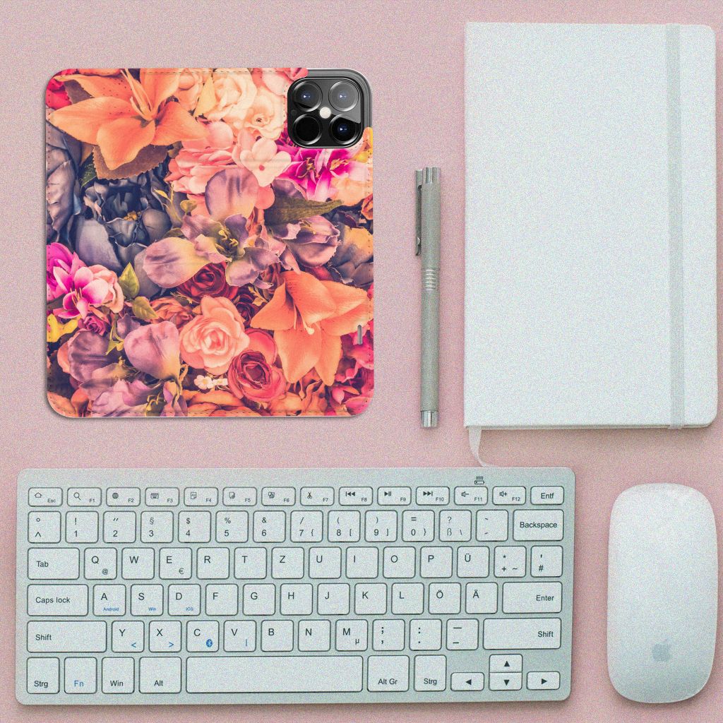iPhone 12 Pro Max Smart Cover Bosje Bloemen - B2C Telecom