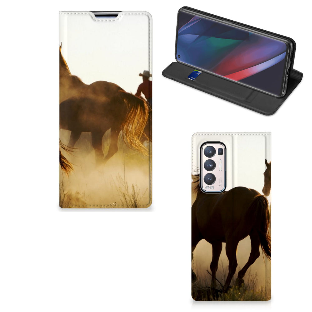 OPPO Find X3 Neo Hoesje maken Design Cowboy met paardenmotief op een stijlvolle smartphonehoes.